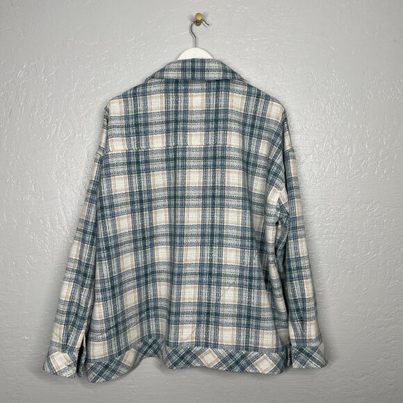 Boston Traders Women Plus Size XXL Blue White Plaid Tweed Jacket Button Front - Picture 6 of 9